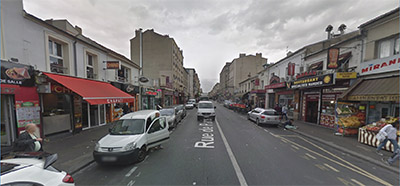 La rue de Paris à Montreuil, près du métro Robespierre  en grand format (nouvelle fenêtre)