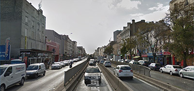 L'avenue Jean-Jaurès (N2) aux Quatre Chemins (Aubervilliers-Pantin) vers Paris  en grand format (nouvelle fenêtre)