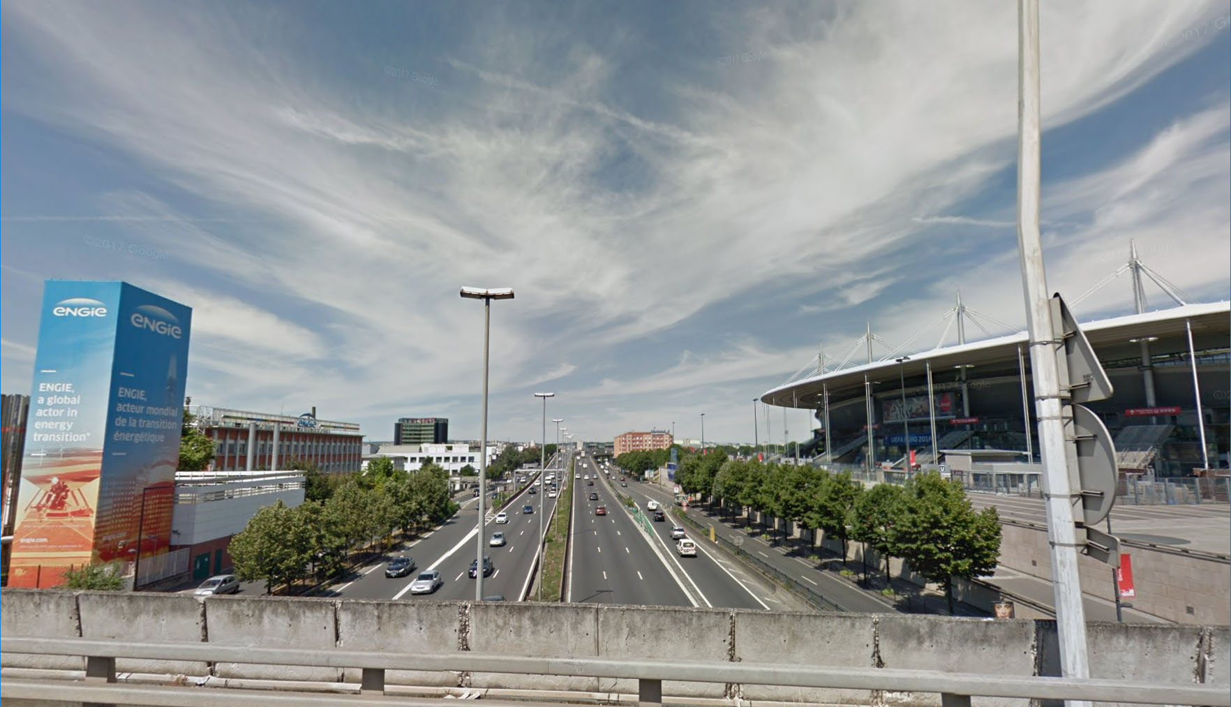 Même axe de l’A1-N1, près du stade de France