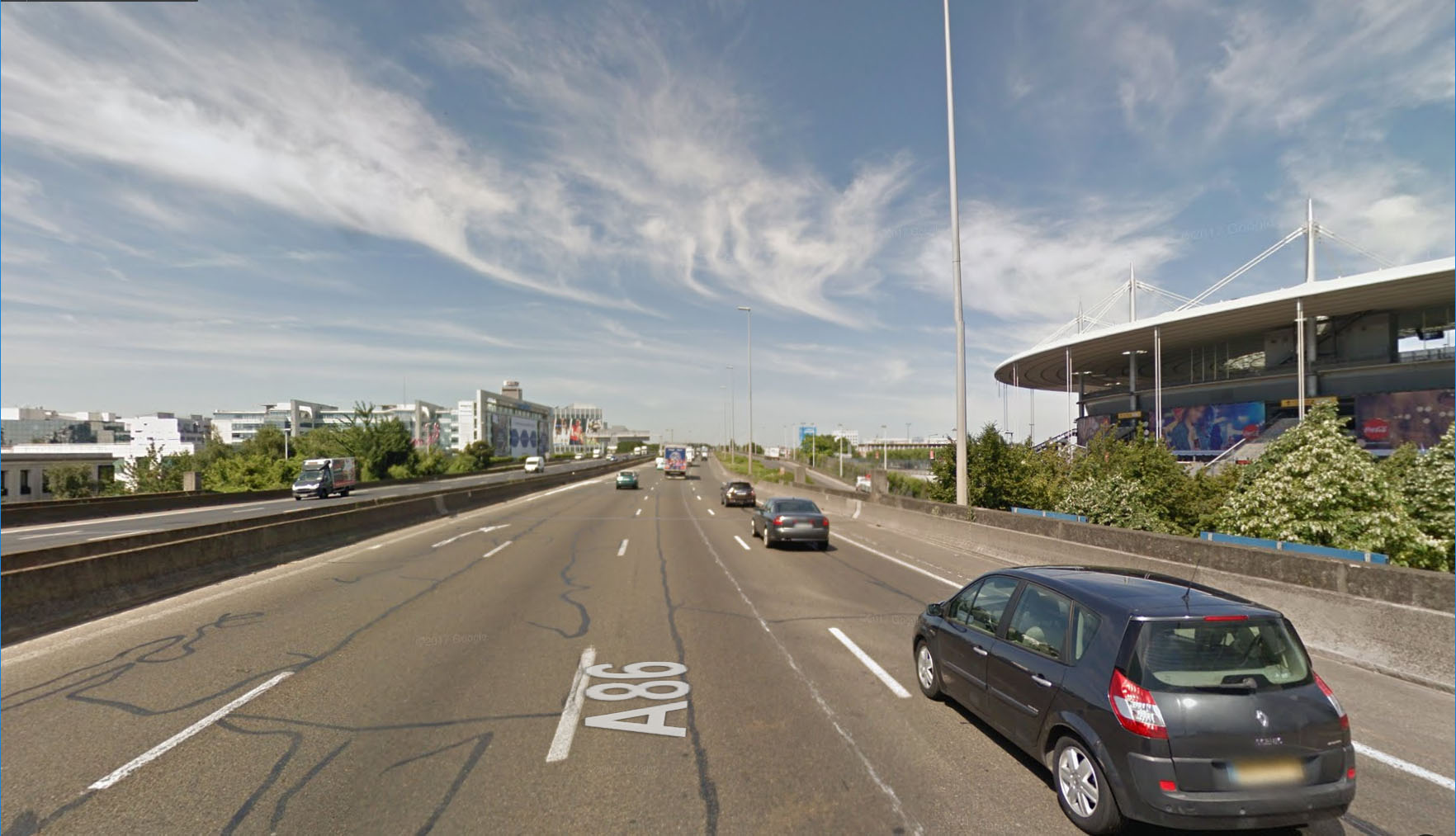 Sur l’A86, vue perpendiculaire à la vue précédente… et très ressemblante