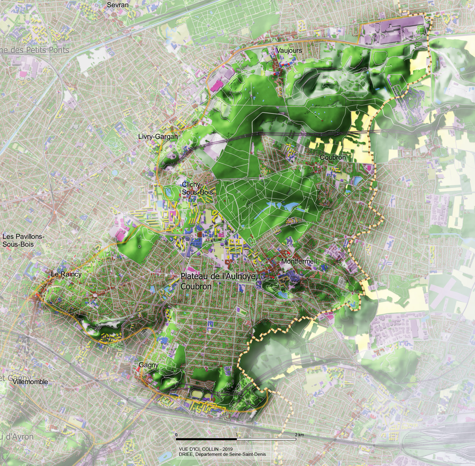 Sous-unité Plateau de l'Aulnoye, Coubron - Carte