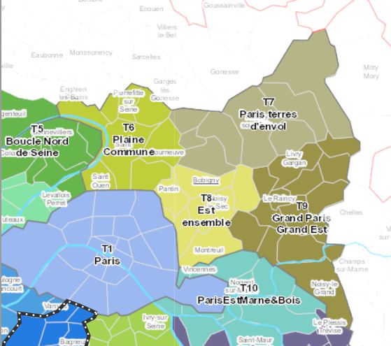 Les 4 territoires de la Métropole recouvrant ceux de la Seine-Saint-Denis
